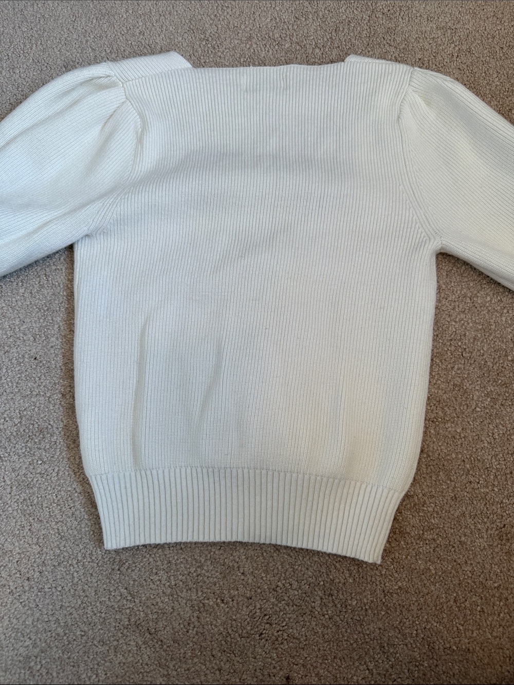 ACOA Cream Ribbed V-Neck Sweater - Picture 7 of 7